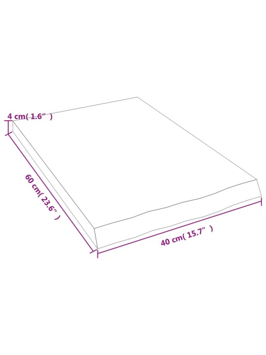 Vannasistabas letes virsma, 40x60x(2-4)cm, apstrādāts masīvkoks