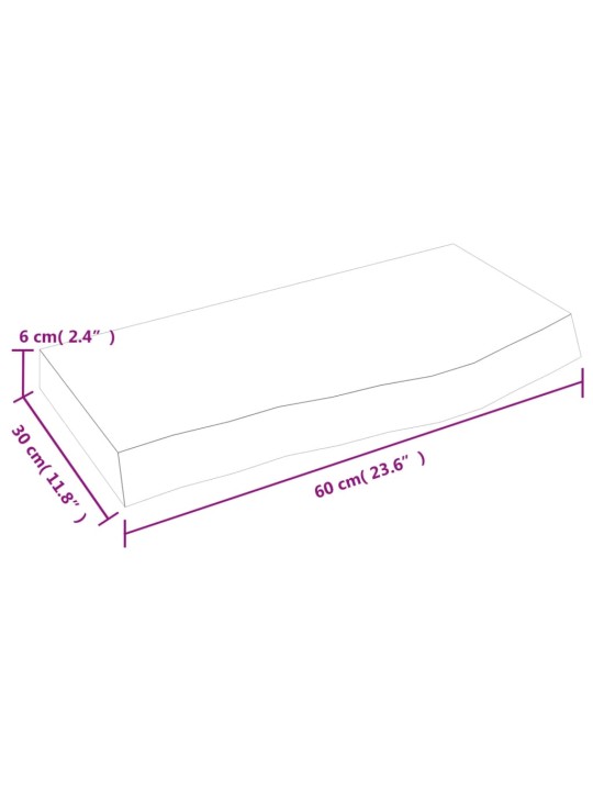 Vannasistabas letes virsma, 60x30x(2-6)cm, apstrādāts masīvkoks