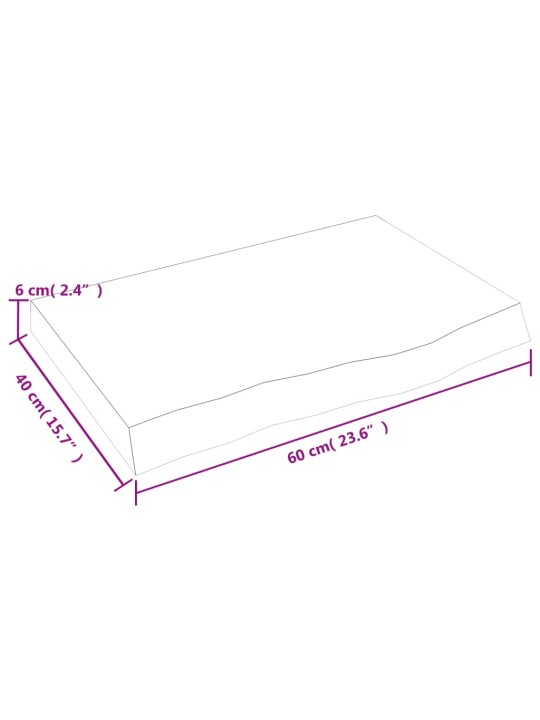 Vannasistabas letes virsma, 60x40x(2-6)cm, apstrādāts masīvkoks