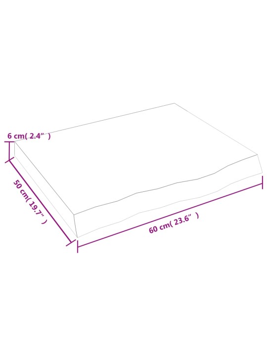 Vannasistabas letes virsma, 60x50x(2-6)cm, apstrādāts masīvkoks