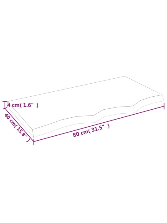 Vannasistabas letes virsma, 80x40x(2-4)cm, apstrādāts masīvkoks