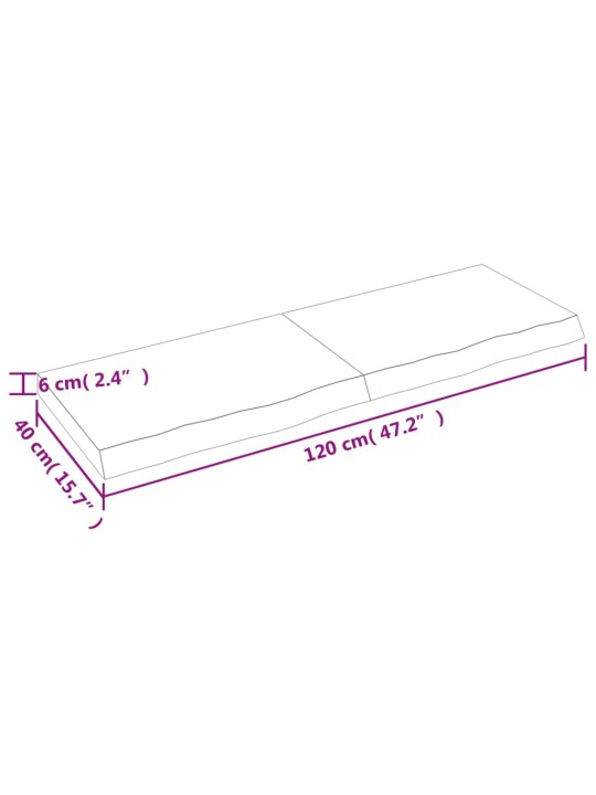 Vannasistabas letes virsma 120x40x(2-6)cm apstrādāts masīvkoks