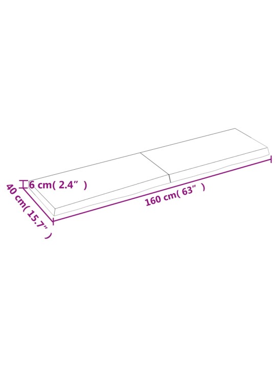 Vannasistabas letes virsma 160x40x(2-6)cm apstrādāts masīvkoks