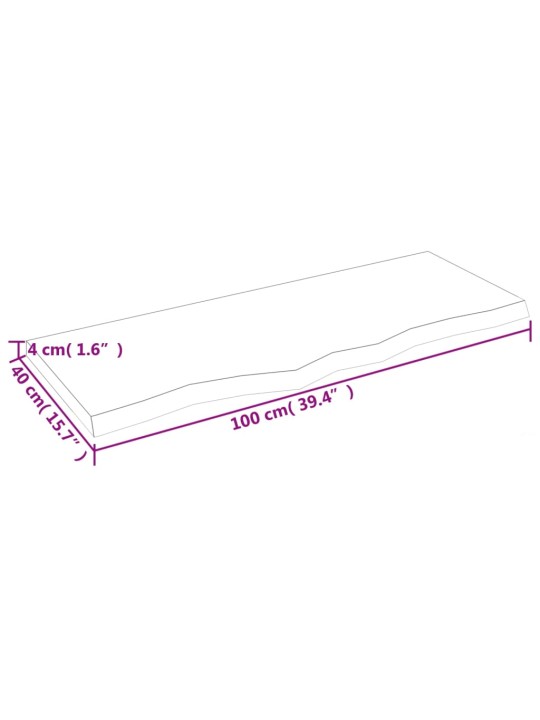 Vannasistabas virsma, tumši brūna, 100x40x(2-4) cm, masīvkoks