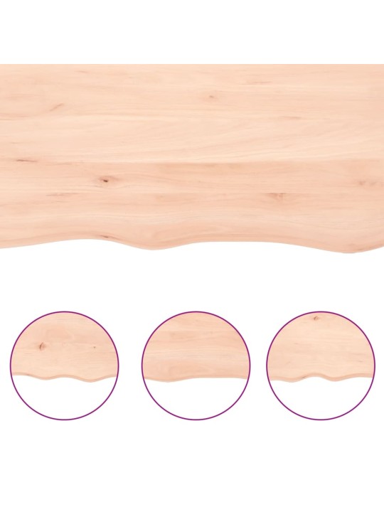 Galda virsma, 100x50x(2-6) cm, neapstrādāts ozola masīvkoks