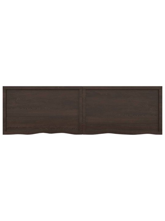 Galda virsma, tumši brūna, 200x60x(2-6) cm, ozola masīvkoks