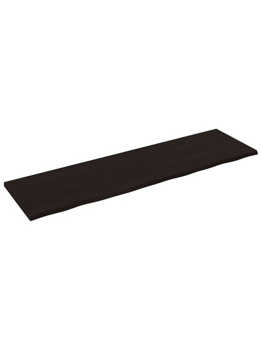 Galda virsma, tumši brūna, 220x60x(2-4) cm, ozola masīvkoks