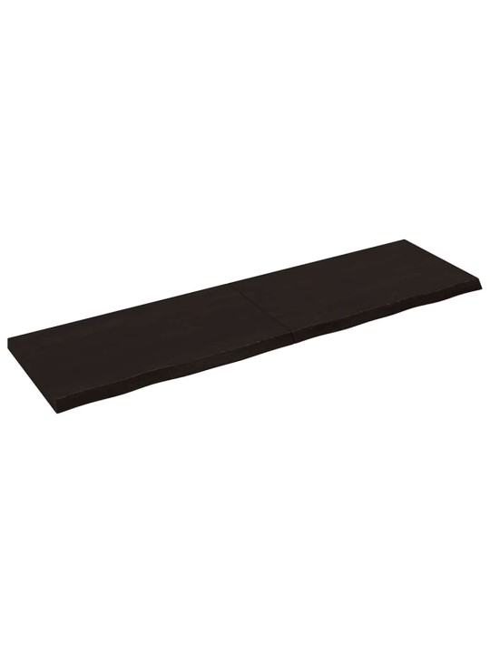 Galda virsma, tumši brūna, 220x60x(2-6) cm, ozola masīvkoks