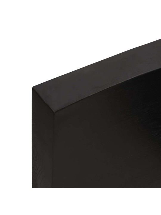 Galda virsma, tumši brūna, 220x60x(2-6) cm, ozola masīvkoks