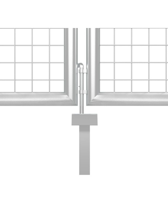 Dārza vārti ar sietu, sudraba krāsa, 400x175 cm, tērauds