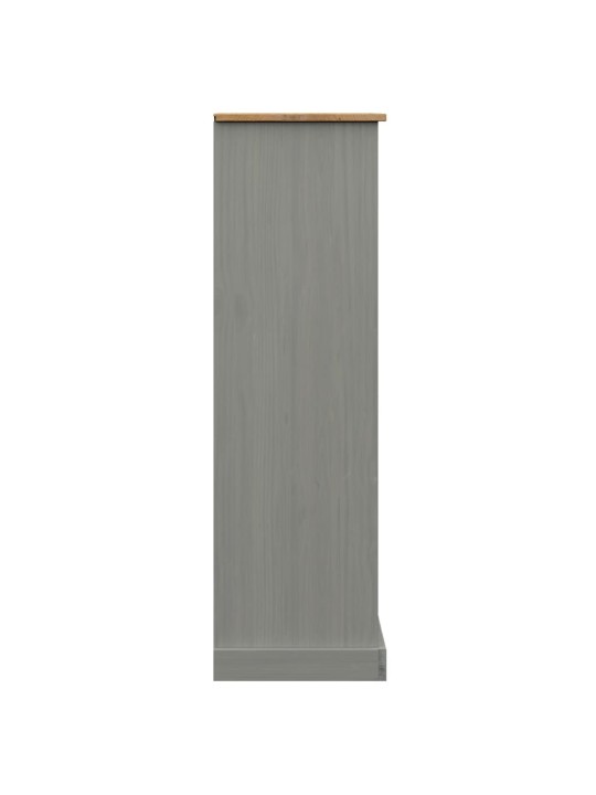 Grāmatu plaukts vigo, pelēks, 90x35x114,5 cm, priedes masīvkoks
