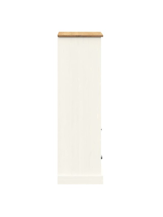 Grāmatu plaukts, vigo, balts, 60x35x114,5 cm, priedes masīvkoks