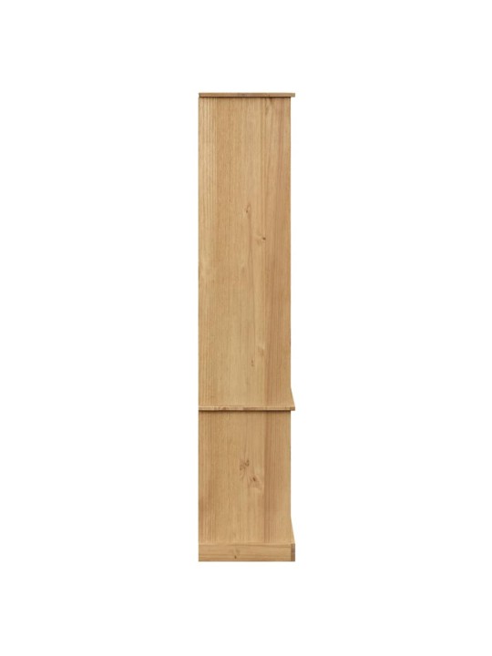 Skapis ar stikla durvīm vigo, 85x35x170 cm, priedes masīvkoks
