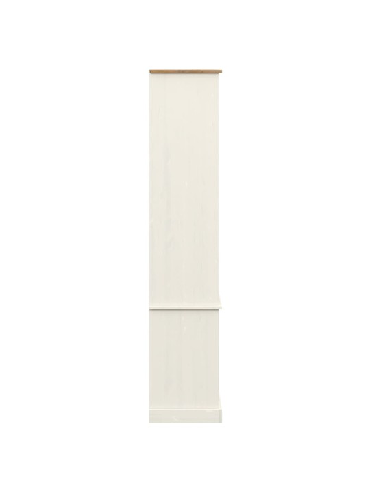 Skapis ar stikla durvīm vigo, balts, 85x35x170 cm, priedes koks