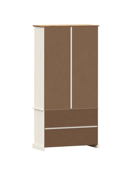 Skapis ar stikla durvīm vigo, balts, 85x35x170 cm, priedes koks