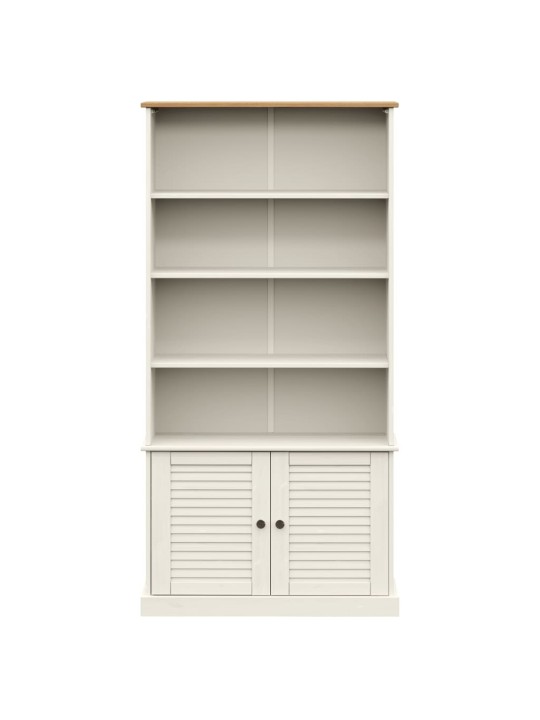 Grāmatu plaukts, VIGO, balts, 85x35x170 cm, priedes masīvkoks