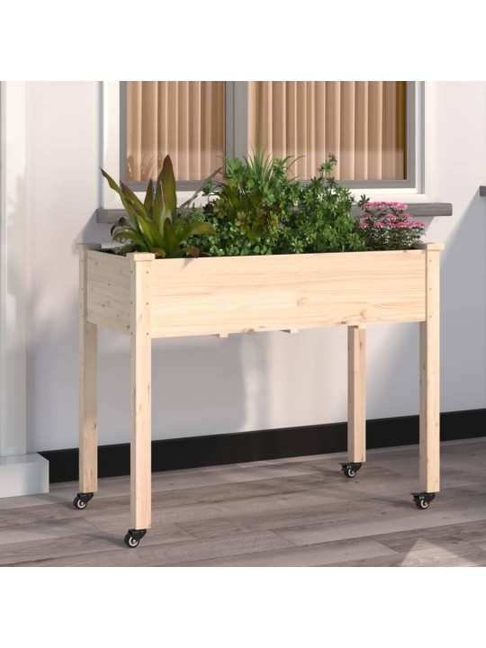 Puķu kaste ar ieliktni, 118x59x80 cm, egles masīvkoks