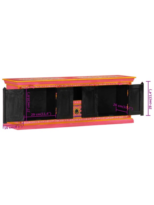 Tv skapītis, 110x30x40 cm, mango masīvkoks, rozā