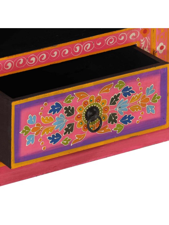 Tv skapītis, 110x30x40 cm, mango masīvkoks, rozā