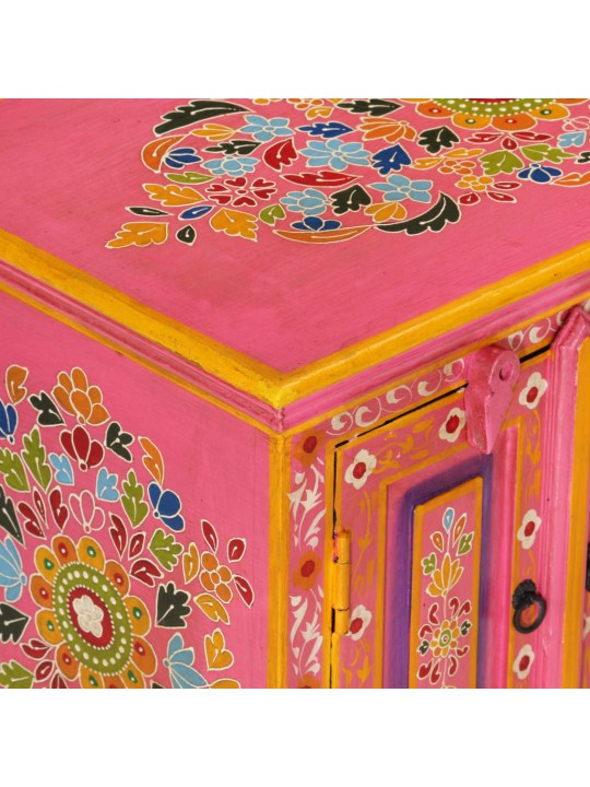Tv skapītis, 110x30x40 cm, mango masīvkoks, rozā