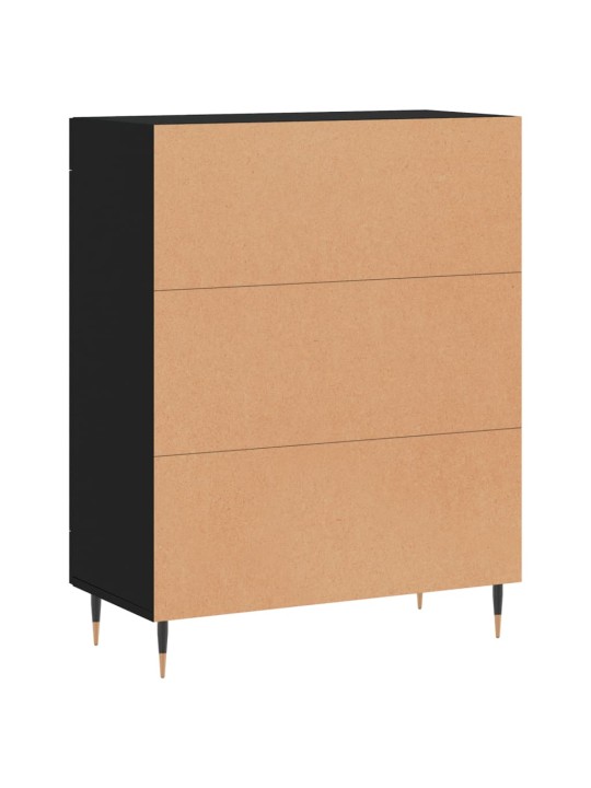 Kumode, melna, 69,5x34x90 cm, inženierijas koks