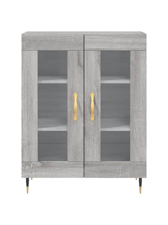 Kumode, pelēka ozolkoka, 69,5x34x90 cm, inženierijas koks