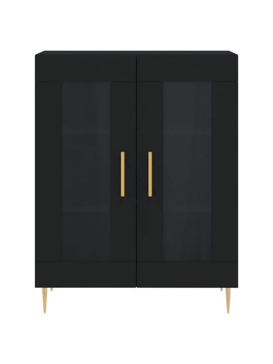Kumode, melna, 69,5x34x90 cm, inženierijas koks