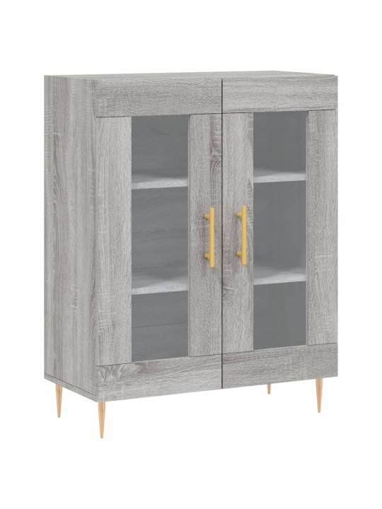 Kumode, pelēka ozolkoka, 69,5x34x90 cm, inženierijas koks