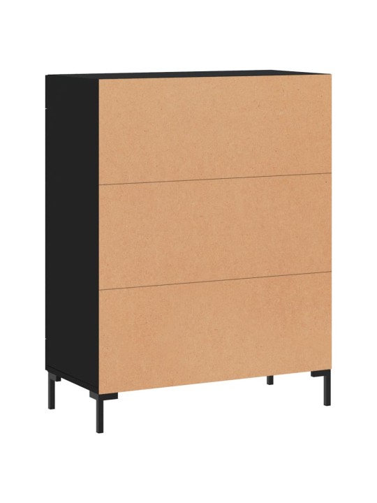 Kumode, melna, 69,5x34x90 cm, inženierijas koks