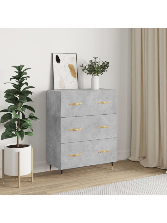 Kumode, betona pelēka, 69,5x34x90 cm, inženierijas koks