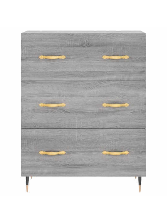 Kumode, pelēka ozolkoka, 69,5x34x90 cm, inženierijas koks