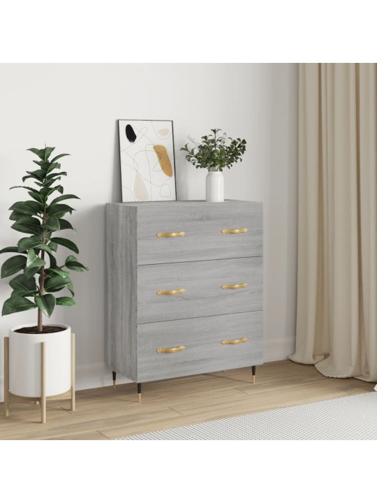 Kumode, pelēka ozolkoka, 69,5x34x90 cm, inženierijas koks