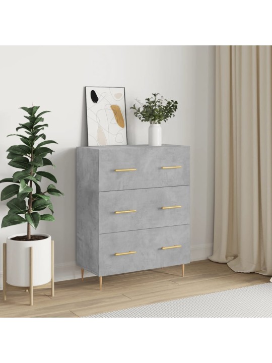 Kumode, betona pelēka, 69,5x34x90 cm, inženierijas koks