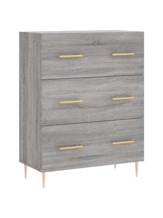 Kumode, pelēka ozolkoka, 69,5x34x90 cm, inženierijas koks