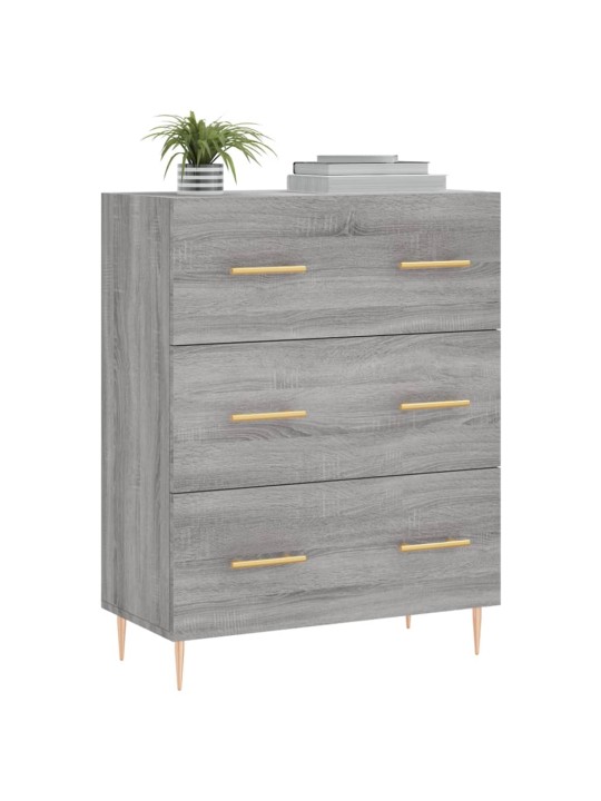 Kumode, pelēka ozolkoka, 69,5x34x90 cm, inženierijas koks