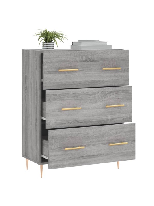 Kumode, pelēka ozolkoka, 69,5x34x90 cm, inženierijas koks