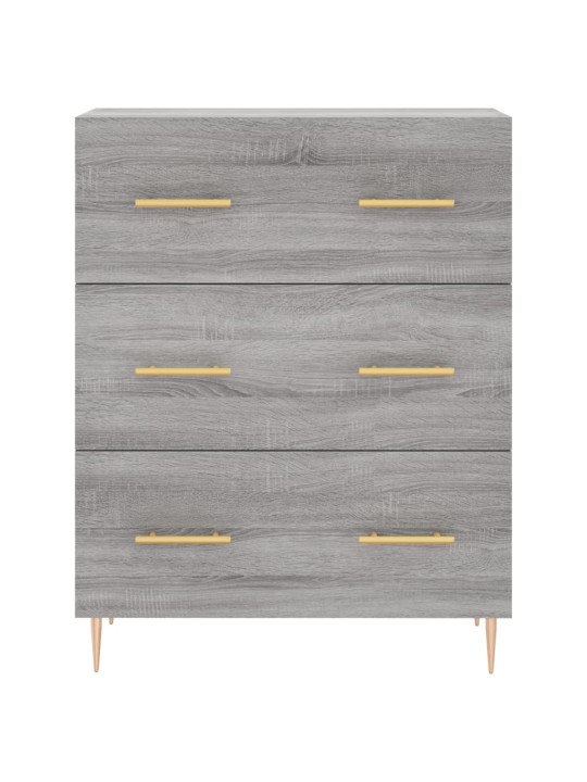 Kumode, pelēka ozolkoka, 69,5x34x90 cm, inženierijas koks