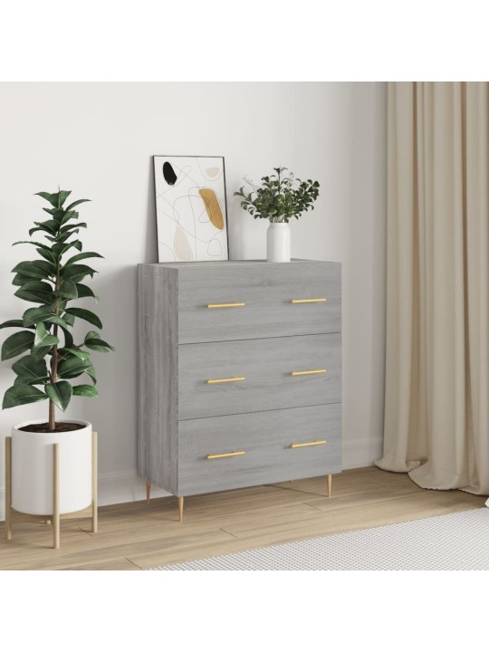 Kumode, pelēka ozolkoka, 69,5x34x90 cm, inženierijas koks