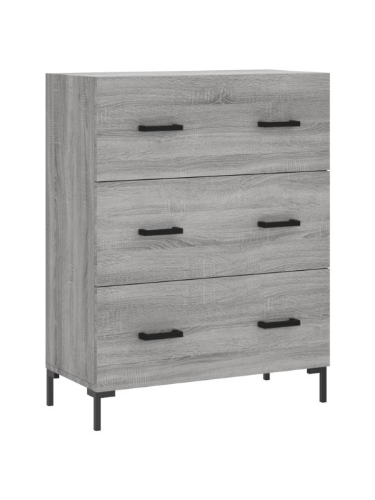 Kumode, pelēka ozolkoka, 69,5x34x90 cm, inženierijas koks