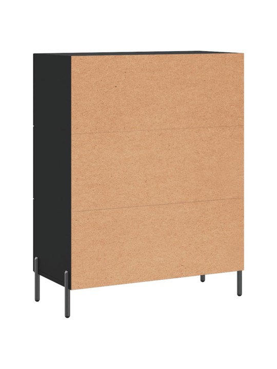 Kumode, melna, 69,5x34x90 cm, inženierijas koks