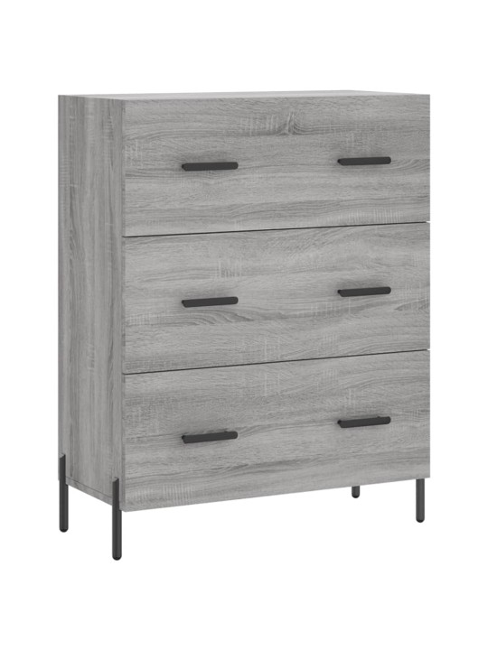 Kumode, pelēka ozolkoka, 69,5x34x90 cm, inženierijas koks
