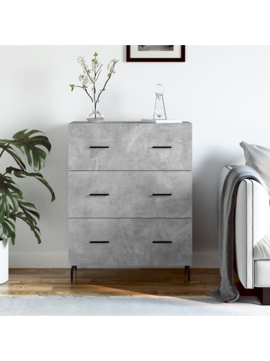 Kumode, betona pelēka, 69,5x34x90 cm, inženierijas koks