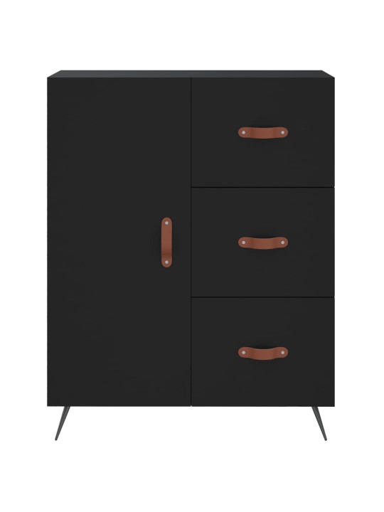 Kumode, melna, 69,5x34x90 cm, inženierijas koks