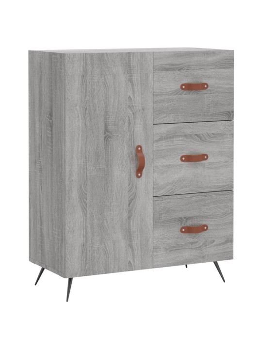 Kumode, pelēka ozolkoka, 69,5x34x90 cm, inženierijas koks