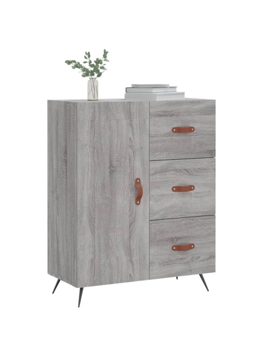 Kumode, pelēka ozolkoka, 69,5x34x90 cm, inženierijas koks