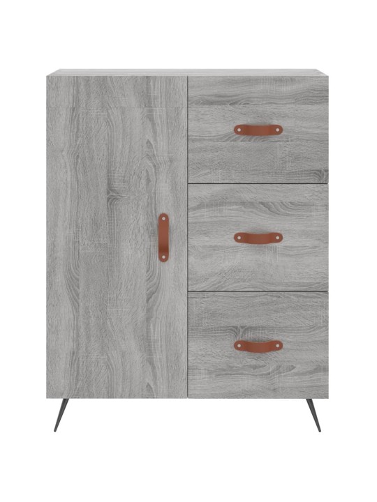 Kumode, pelēka ozolkoka, 69,5x34x90 cm, inženierijas koks