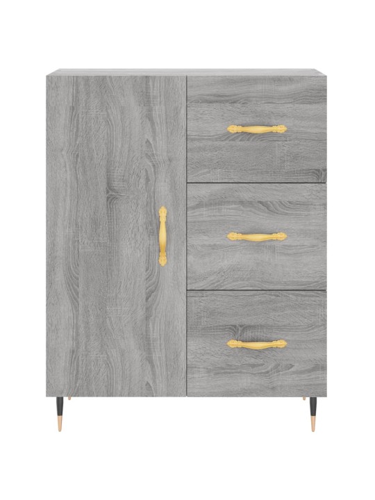 Kumode, pelēka ozolkoka, 69,5x34x90 cm, inženierijas koks