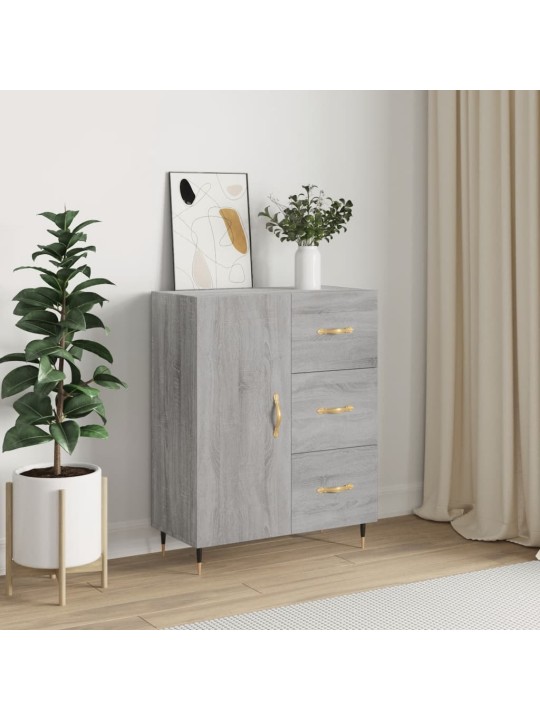 Kumode, pelēka ozolkoka, 69,5x34x90 cm, inženierijas koks