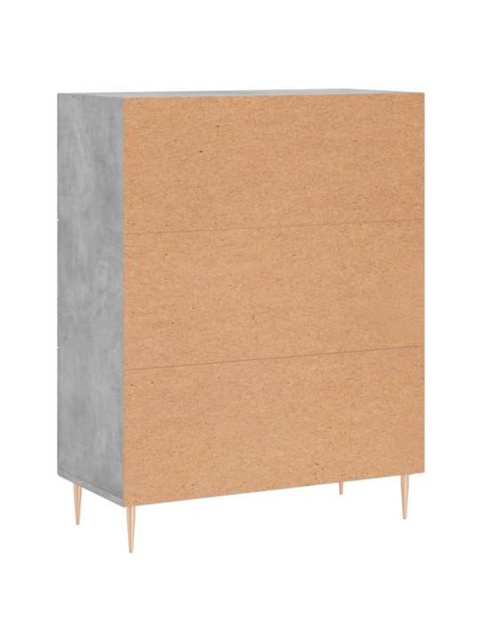 Kumode, betona pelēka, 69,5x34x90 cm, inženierijas koks