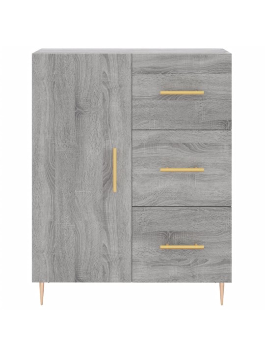 Kumode, pelēka ozolkoka, 69,5x34x90 cm, inženierijas koks